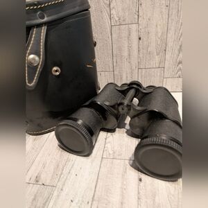 Classic Black Binoculars with Hard Case